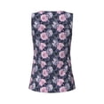 thumbnail image 5 of Xecao Flowers print women's scoop neck, loose-fit workout tank tops for the gym., 5 of 9