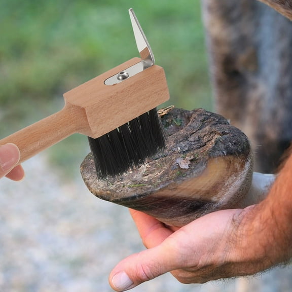 DINHEAROM Horse Hoof Brush Wood Cattle Hoof Trimming 1Pcs