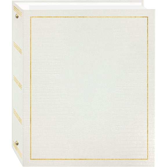 Pioneer Photo Album APS Bi-Directional Le Memo 3 Ring Clear Pocket Photo Album, Holds 180 4x7" Photos, 3 Per Page, White
