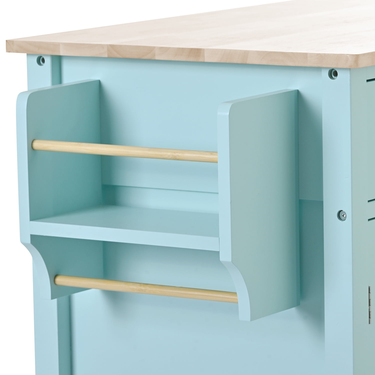 Kadyn Moveable Kitchen Island Cart, Rolling Bar Cart with 4 Door Cabinet and Two Drawers and 2 Locking Wheels, Kitchen Cart for Kitchen, Green Kadyn Moveable Kitchen Island Cart, Rolling Bar Cart with 4 Door Cabinet and Two Drawers and 2 Locking Wheels, Kitchen Cart for Kitchen, Green