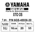 thumbnail image 5 of Yamaha XTO OS Boat Propeller 6GS-45936-20 | LH 16 3/8 x 20 Pitch SS, 5 of 5