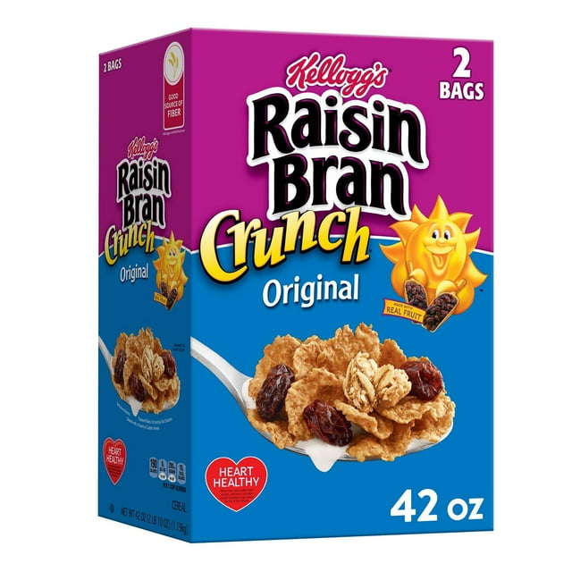 Kellogg's Original Raisin Bran Crunch Breakfast Cereal, 42 oz.