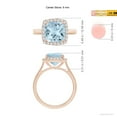 thumbnail image 4 of Angara Natural 2.7 Ct. Aquamarine with Diamond Halo Ring in 14K Rose Gold for Women (Ring Size: 11), 4 of 9