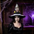 thumbnail image 3 of Fllostpr Halloween 14x15" Adult Prom Dress Up Witch Hat, Light Comfortable Decor for Party Masquerade Stage Performance, 3 of 7