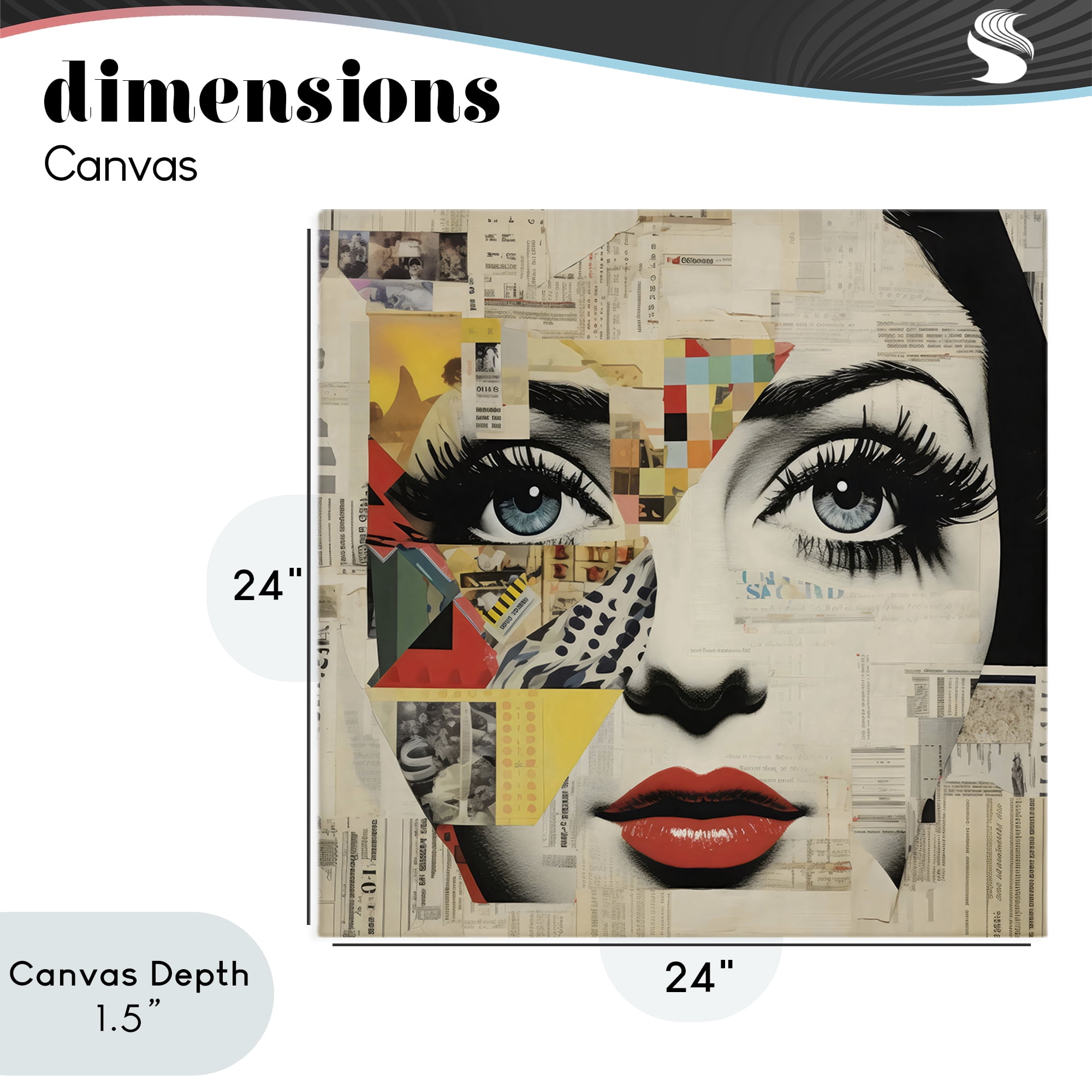 Stupell Industries Fashion Collage Pop Portrait Canvas Wall Art, design by Creative Studio