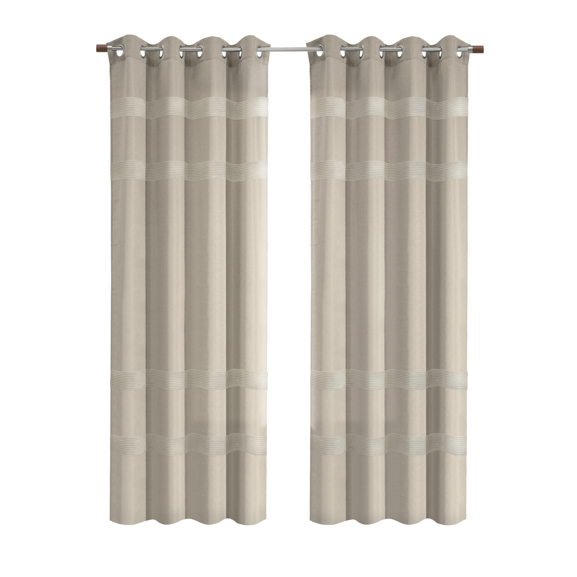 Loft Living Penny Light Filtering Grommet Indoor Curtain 52 x 63 in Taupe
