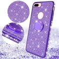 thumbnail image 2 of SOGA Diamond Bling Glitter Cute Phone Case with Kickstand Compatible for iPhone 8 Case, iPhone 7 Case,Rhinestone Bumper Slim with Ring Stand Girls Women Cover for iPhone 7/iPhone 8 Phone Cover Purple, 2 of 5