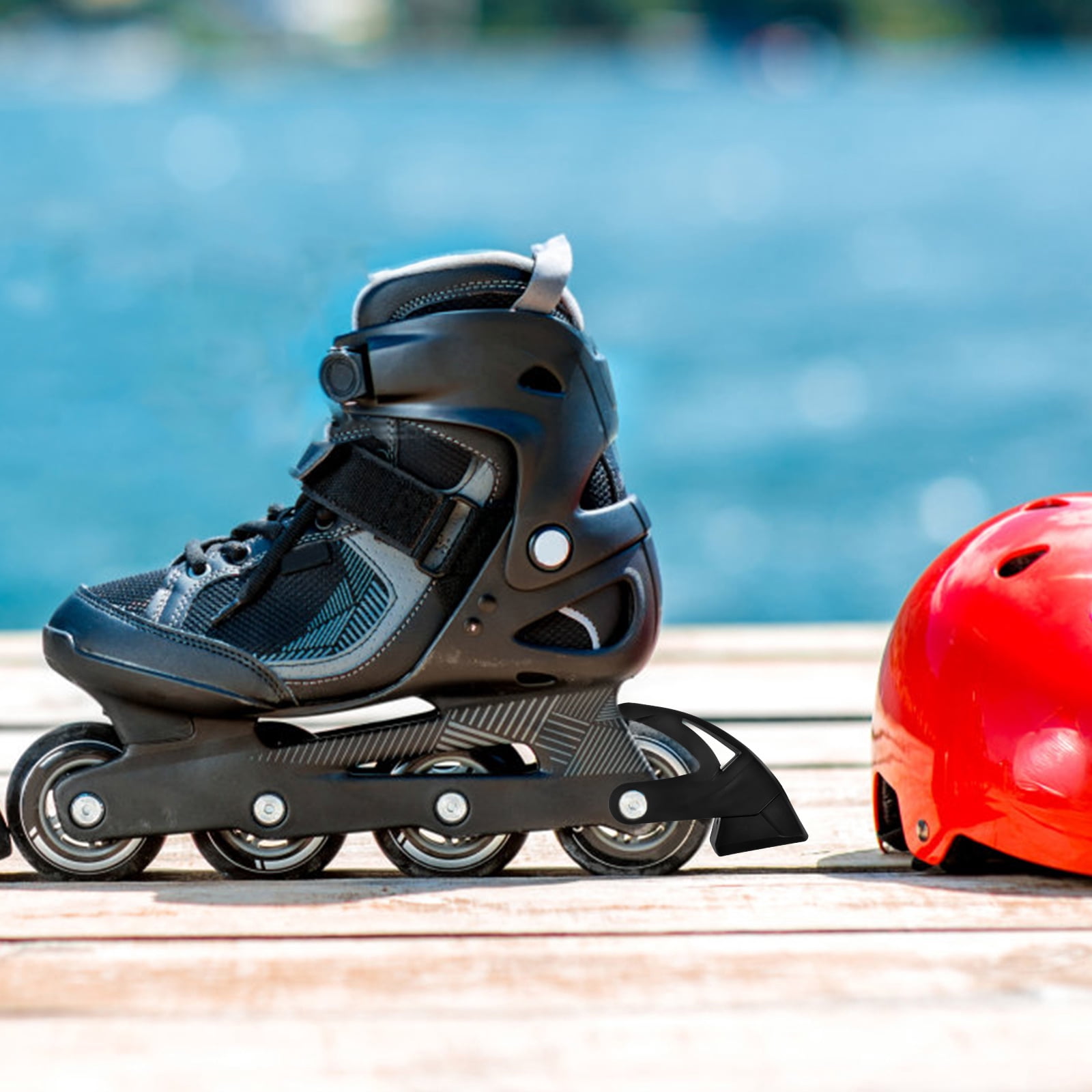 BEADCEST Inline Skate Brake Stopper  Black Rubber Easy Installation for Roller Skates