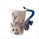 thumbnail image 5 of Music Ceramic Mug Cute Coffee Tea Milk Stave Mugs,Blue Saxophone, 5 of 5