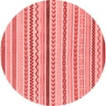 thumbnail image 1 of Ahgly Company Machine Washable Indoor Round Abstract Red Modern Area Rugs, 5' Round, 1 of 4