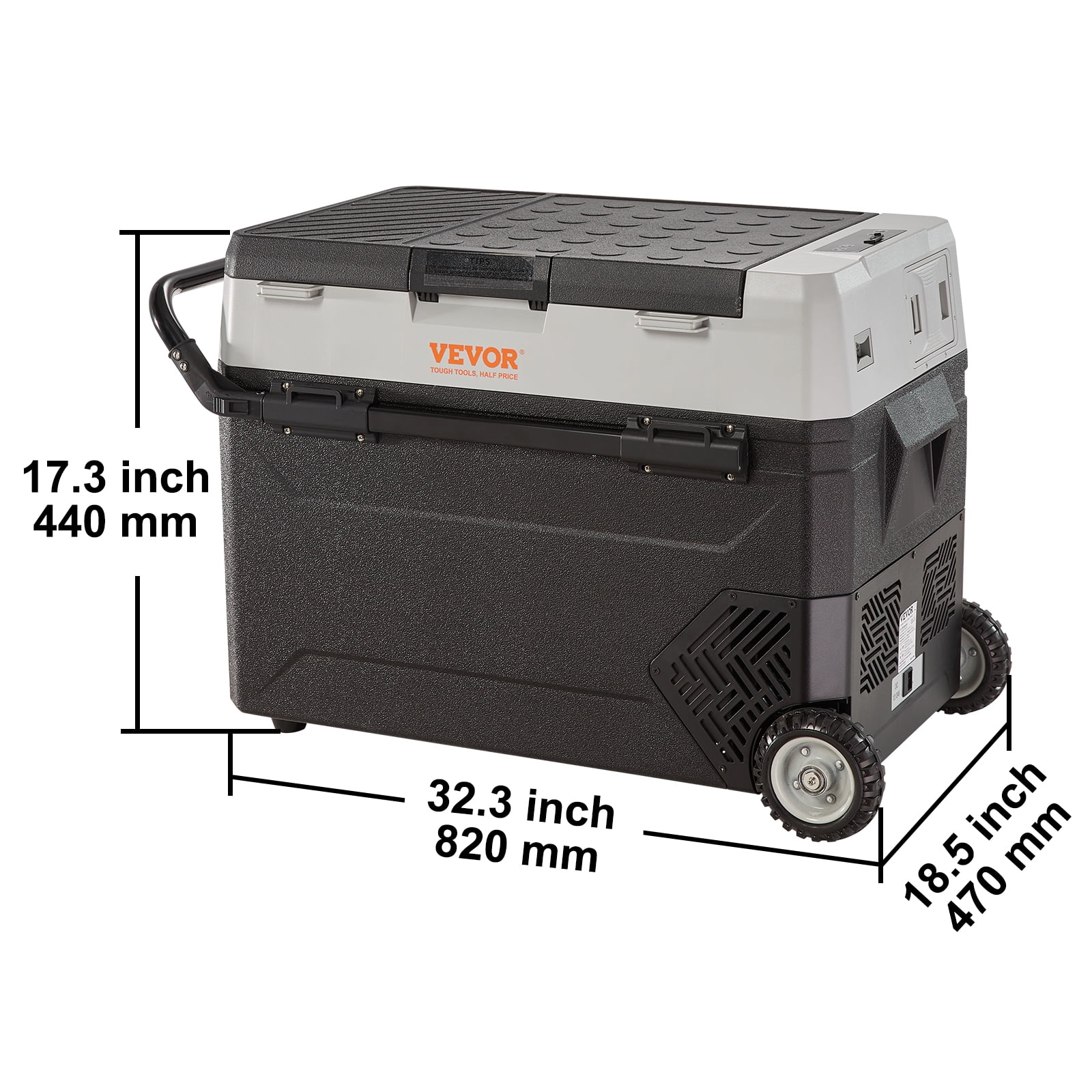 VEVOR Car Refrigerator 40Qt, 12v Portable Freezer with  Dual Zone, 12/24V DC & 110-240V AC Electric Cooler with -4℉-50℉ Cooling Range, for Car Truck Vehicle RV Boat Outdoor & Home use