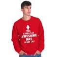 thumbnail image 3 of Cool What an Awesome Dad Looks Like Men's Crewneck Sweatshirt Brisco Brands M, 3 of 6