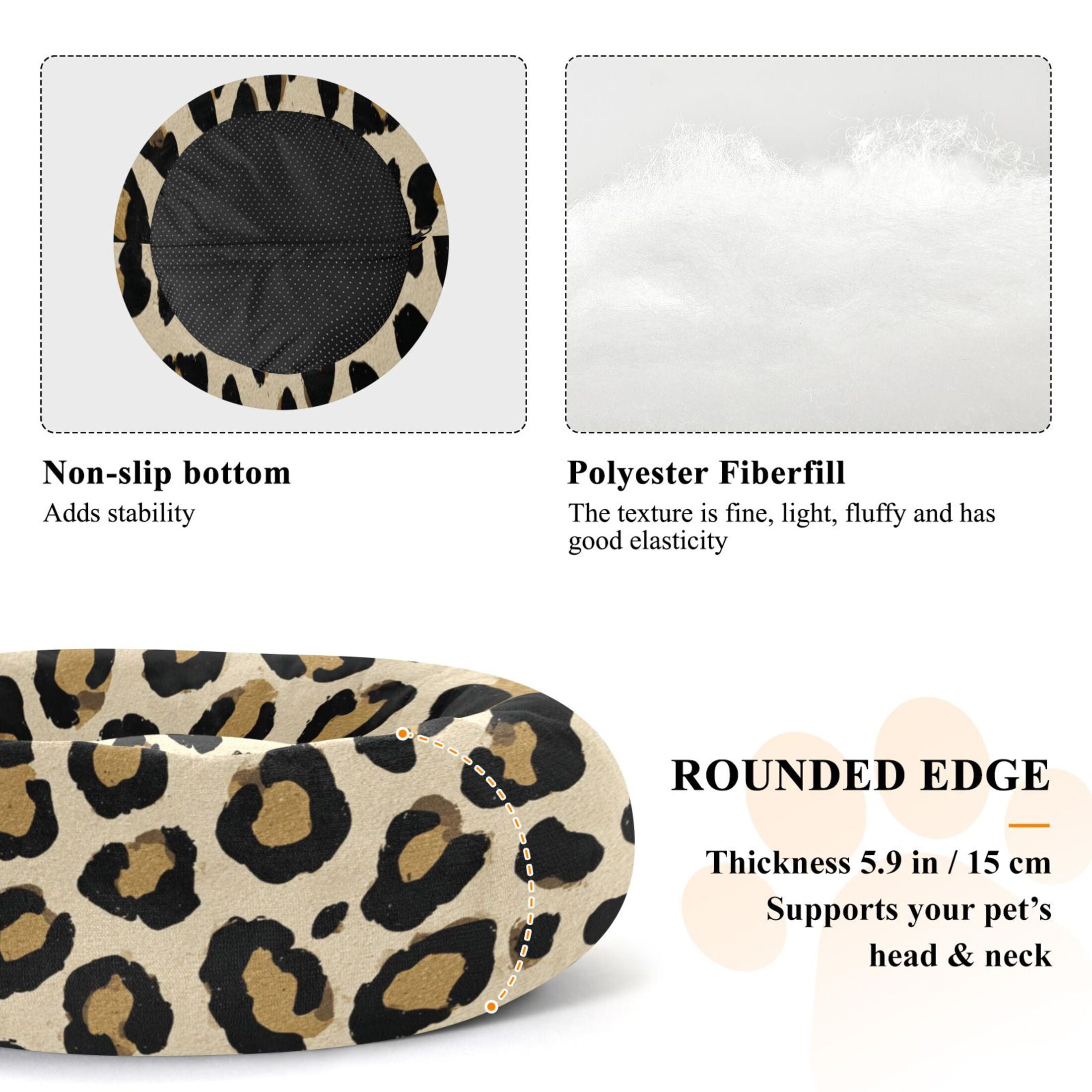 Pet Bed Pet Mat Cozy Removable & Washable Comfort For Cats And Dogs Leopard Print Vector
