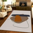 thumbnail image 3 of Abstract Navy Blue Brown Orange Geometry Area Rugs, Modern Mid Century Carpets, Non-Slip Easy Clean Mat for Living Room Bedroom Entryway Hallway Bath Room 3x5ft, 3 of 6