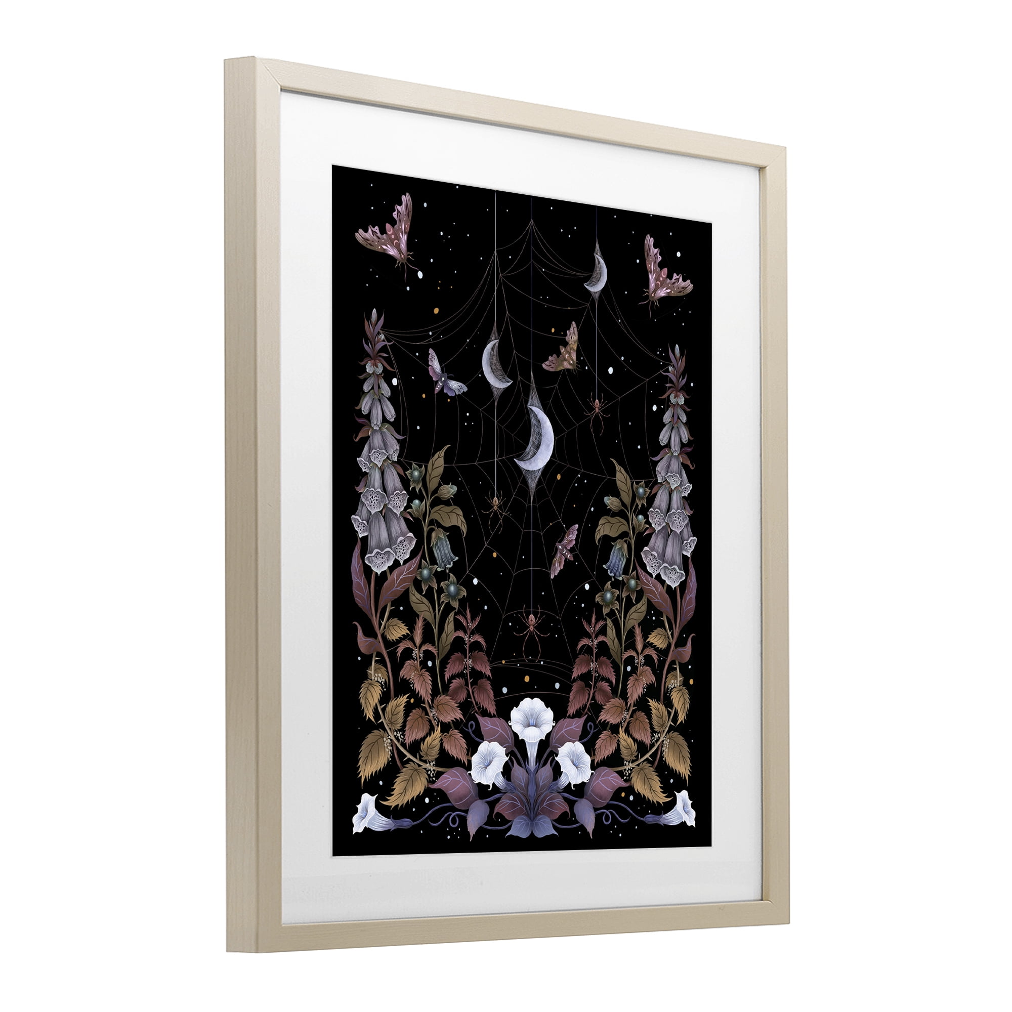 Stupell Industries Witch Garden with Spider Webs Birch Framed Print Under Glass, design by Episodic Drawings
