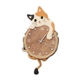 thumbnail image 4 of Reloj de pared con diseño de gato, péndulo silencioso, decorativo, con cola oscilante, para oficina y hogar. Naranja, 4 of 9