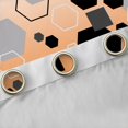 thumbnail image 4 of Erosebridal Geometric Honeycomb Square Black Out Curtains For Boys Girls,Gradient Hexagon Curtains Pack of 2 (42x63 Each) For Teens Adults,Black Orange, 4 of 6