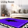 thumbnail image 2 of ODIKA 4'x6' Machine Washable Non-Slip Area Rug, Professional Stadium Field Decorative Accent High Traffic Rug with Pad, Purple, 671075, 2 of 8