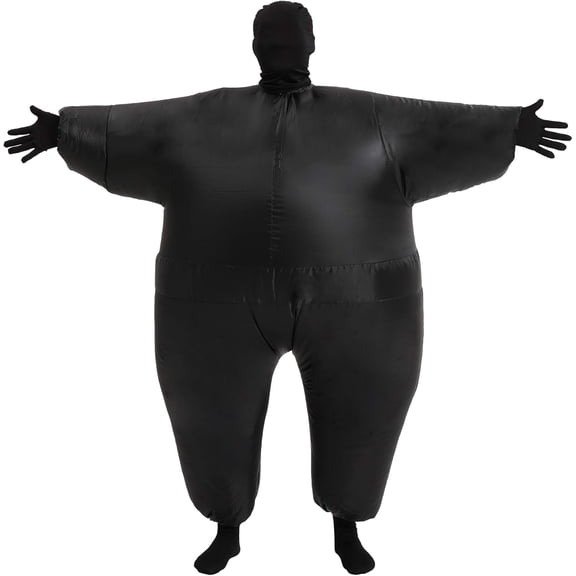 Inflatable Masquerade Costume Full Body Suit Air Blow Up Costumes Jumpsuit Suit,Height 4'11"-6'3",Black
