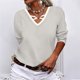 thumbnail image 1 of ICHUANYI Clearance Ladies Fashion Retro Color Long Sleeve V-neck Shirt Woman Casual Loose ICHUANYI "ICHUANYI", 1 of 5