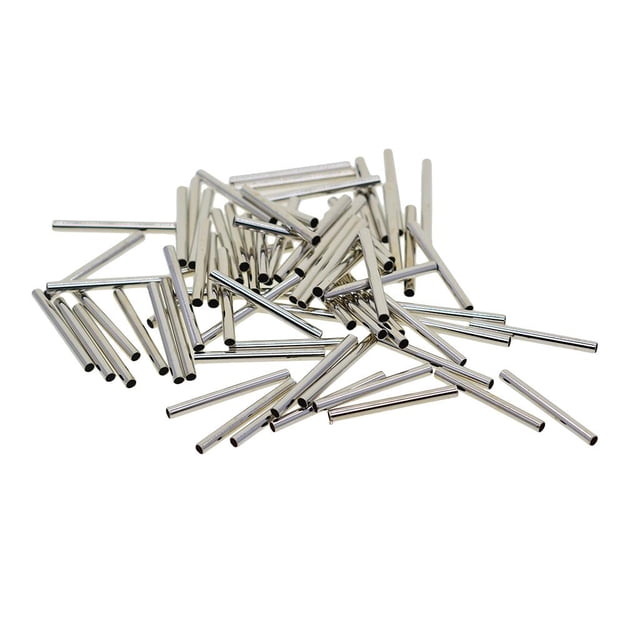 Paquete de 50 espaciadores de tubo lisos y rectos de 20 mm de largo. Oro blanco