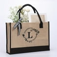 thumbnail image 2 of Bolsa de yute/lona, bolsa de regalo personalizada con bolsillo interior con cremallera bordado para bodas, cumpleaños, playa, vacaciones, gran regalo para mujeres, mamá, maestras, 2 of 3