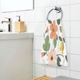 thumbnail image 3 of Yayeee 100% Cotton Hand Towels for Bathroom 16" x 28" Soft Absorbent Kitchen Towel, Retro Colorful Flowers, 3 of 7