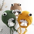 thumbnail image 2 of Gorro de bebé femenino de invierno más gorro de lana de terciopelo para bebé Niño Rana lindo niños de 0 a 1 años niños súper lindos 2 otoño e invierno, 2 of 6