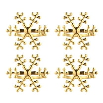 4pcs Christmas Snowflake Shape Napkin Rings Napkin Holders for Home (Golden)