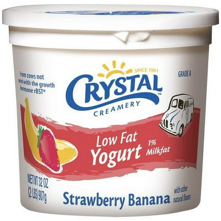 Crystal Creamery Crystal Straw/banana Yogurt Quart