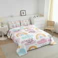 thumbnail image 2 of Erosebridal Rainbow Bedding King Cute Cartoon Cloud Star Sun Comforter Set Kawaii Room Decor,Boho Style Rainbow Doodles Comforter Hand Drawn Iridescent Quilt 2 Pillow Cases, 2 of 6