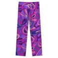 thumbnail image 4 of Psychedelic Hippie Purple Tears Winter Female Pants Flannel High Waist Women Pants Lady Warm Straight Leg Plush Trousers, 4 of 7