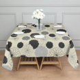 thumbnail image 3 of Geometric Flower and Dahlia Beige Square Tablecloth, Waterproof Wipeable Spillproof Washable Table Cover for Home Kitchen Party and Daily Decor 52"x52", 3 of 6