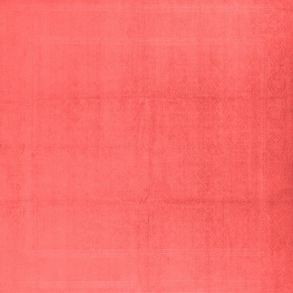 Ahgly Company Indoor Square Solid Red Modern Area Rugs, 6' Square