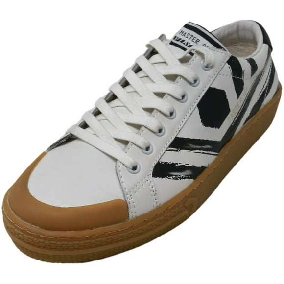 Moa Concept Women's Kit Playground Leather Black Stripes Ankle-High Sneaker - 9M