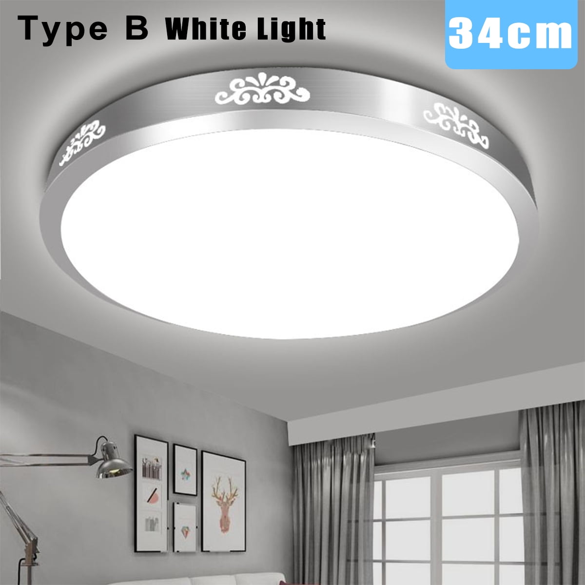 220V 24W 48W 6500K Bright Dimmable LED Round Ceiling Light Fixture Thin