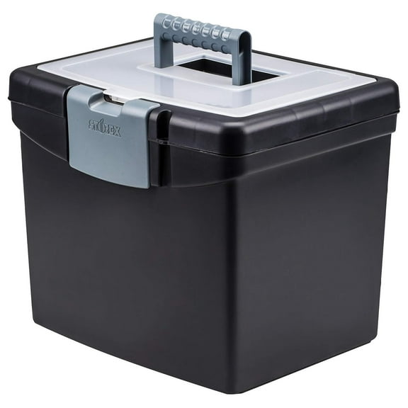 Economy Portable File Box for Letter Size Hanging Files, Black (61502U01C)