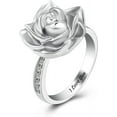 thumbnail image 2 of Rose Flower Cremation Jewelry Urn Ring for Ashes Funeral Keepsake Urn Ring Finger Rose Flower Cremation Urn Ring Memorial Ring with Fill Kit NO.6-NO.10, 2 of 7
