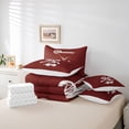 thumbnail image 5 of Homewish Fashion Bowknot Cup Bedding Comforter Set 7 Pieces, Kawaii Cherry Full Bedding Set, Maroon Cartoon Theme Reversible Fitted Sheet Flat Sheet, Lightweight Room Decor, 5 of 7