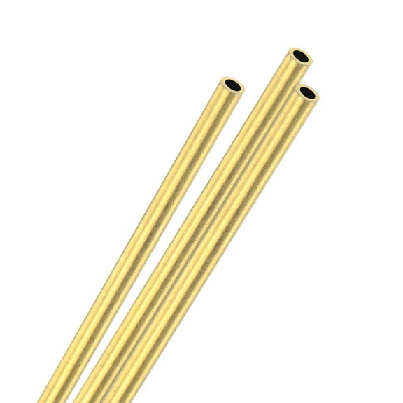 Uxcell 3-Pack 300mm Brass Round Tube, 2.5mm OD 0.5mm Wall Thickness H65 Brass Seamless Tubing for Construction/Machining/DIY Crafting