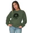 thumbnail image 3 of Whale Compass Free Spirit Animal Women Crewneck Sweatshirt Brisco Brands S, 3 of 6