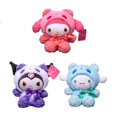 thumbnail image 1 of Transforming into a Kuromi plush toy, Meredith Yugui dog doll, Pacha dog, 1 of 4