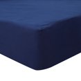 thumbnail image 1 of Unique Bargains 15' Deep Pocket Cotton Fitted Sheet Bottom Breathable Sheets Queen Navy Blue, 1 of 9