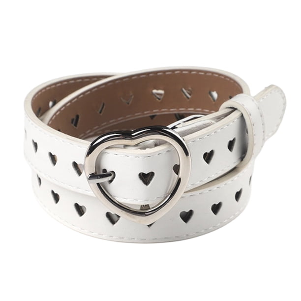 Cinturón en forma de corazón Cinturones de piel sintética para mujeres Niñas Vestido Jeans