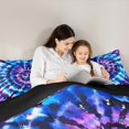 thumbnail image 5 of Manfei Trippy Watercolor 3-Piece Full Size Comforter Sets,Blue Purple Bedding Comforter Set,Tie Dye Lightweight Bedding Sets,Breathable Abstract Home Decor,Reversible, 5 of 8