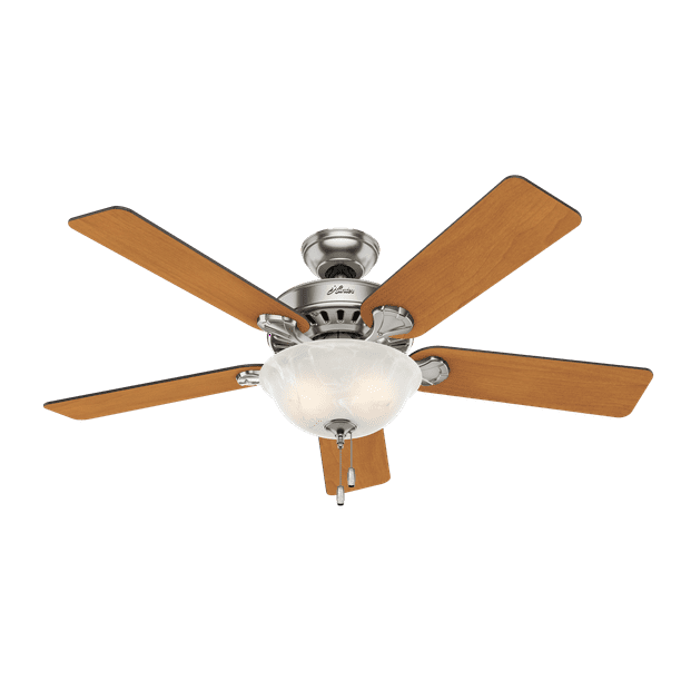 Brushed Nickel Ceiling Fan With, Best Light Bulbs For Hunter Ceiling Fans