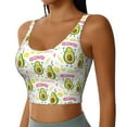 thumbnail image 2 of Hirioo Avocado Work Out for Women's Sports Vest with Full-Print Design, Stretchy Fabric and Removable Pads-Large, 2 of 8