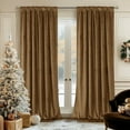 thumbnail image 2 of Bronze Brown Velvet Curtains for Bedroom, Thick Thermal Insulated Room Darkening Curtains Noise Reduce Back Tab and Rod Pocket Window Panels for Living Room, Set of 2 Panels, 52 x 96 Inch, 2 of 16