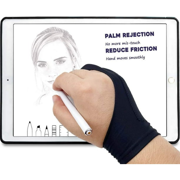  2-Pack Drawing Glove Palm Rejection for iPad Surface All  Capacitive Touch Screen Artist Right/Left Hand Graphic Tablet, Graphics  Monitor Digital Drawing Sketching, Inking, Coloring Two Finger Gloves :  Electronics