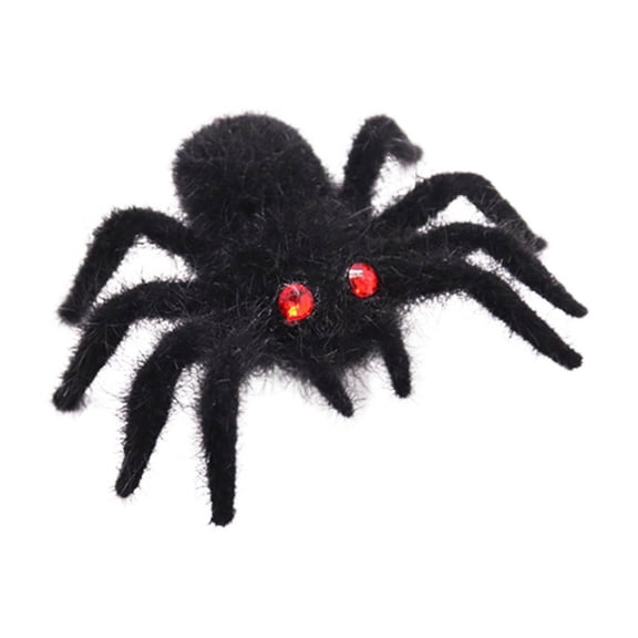 KMMYS Halloween Simulation Spider, Realistic Prank Toy, Flocking Spider Decoration for Halloween Party, Indoor and Outdoor Scene Decor, Fun Halloween Props for Tricksters